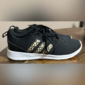 adidas Black and Leopard Print Athletic Shoes